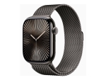 Apple Watch Series 10 (GPS + Cellular) - 46 mm - slate titanium - smart watch with milanese loop - stainless steel mesh - slate - band size: S/M - 64 GB - LTE, Wi-Fi 4, UWB, Bluetooth - 4G - 41.7 g