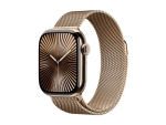 Apple Watch Series 10 (GPS + Cellular) - 42 mm - gold titanium - smart watch with milanese loop - stainless steel mesh - gold - wrist size: 130-180 mm - 64 GB - LTE, Wi-Fi 4, UWB, Bluetooth - 4G - 34.4 g