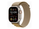 Apple Watch Ultra 2 - 49 mm - natural titanium - smart watch with Alpine Loop - textile - tan - band size: M - 64 GB - LTE, Wi-Fi 4, UWB, Bluetooth - 4G - 61.4 g