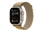 Apple Watch Ultra 2 - 49 mm - natural titanium - smart watch with Alpine Loop - textile - tan - band size: L - 64 GB - LTE, Wi-Fi 4, UWB, Bluetooth - 4G - 61.4 g