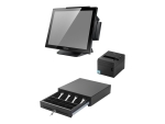 Capture Swordfish - POS In a Box - all-in-one - 1 x Celeron J1900 / 2 GHz - RAM 8 GB - SSD 128 GB - HD Graphics - Gigabit Ethernet - Win 10 IoT 64-bit - monitor: LCD 15" 1024 x 768 (XGA) touchscreen - black - with cash drawer 410mm 4B/8C