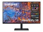 Samsung ViewFinity S8 S32B800PXP - S80PB Series - LED monitor - 32" - 3840 x 2160 4K @ 60 Hz - IPS - 350 cd/m² - 1000:1 - DisplayHDR 600 - 5 ms - HDMI, DisplayPort, USB-C - black