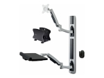 StarTech.com Wall Mount Workstation, VESA Mount For 32" Monitors (22lb/10kg), Fully Articulating Arms For Single Monitor Mount & Keyboard Tray, Includes Desktop Computer/PC Bracket - Ergonomic Standing Desk (2PASTSC-WALL-MOUNT) mounting kit - workstation 