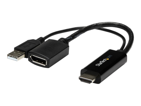 StarTech.com 4K 30Hz HDMI to Video Adapter w/ USB Power - 6 in - HDMI 1.4 (Male) to DP 1.2 (Female) Active Monitor Converter (HD2DP) - adapter cable - DisplayPort / HDMI - 25.5 cm