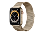 Apple Watch Series 6 (GPS + Cellular) - 44 mm - gold stainless steel - smart watch with milanese loop - stainless steel mesh - gold - wrist size: 150-200 mm - 32 GB - Wi-Fi, Bluetooth - 4G - 47.1 g
