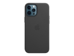 Apple - Back cover for mobile phone - with MagSafe - leather - black - for iPhone 12 Pro Max