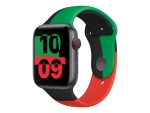 Apple Watch Series 6 (GPS + Cellular) - 44 mm - space grey aluminium - smart watch with sport band - fluoroelastomer - Black Unity - band size: S/M/L - 32 GB - Wi-Fi, Bluetooth - 4G - 36.5 g