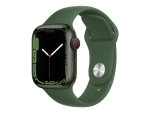 Apple Watch Series 7 (GPS + Cellular) - 41 mm - green aluminium - smart watch with sport band - fluoroelastomer - clover - band size: Regular - 32 GB - Wi-Fi, Bluetooth - 4G - 32 g