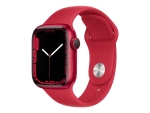 Apple Watch Series 7 (GPS + Cellular) - (PRODUCT) RED - 41 mm - red aluminium - smart watch with sport band - fluoroelastomer - red - band size: Regular - 32 GB - Wi-Fi, Bluetooth - 4G - 32 g