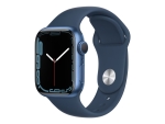 Apple Watch Series 7 (GPS) - 41 mm - blue aluminium - smart watch with sport band - fluoroelastomer - abyss blue - band size: Regular - 32 GB - Wi-Fi, Bluetooth - 32 g