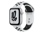 Apple Watch Nike SE (GPS) - 40 mm - silver aluminium - smart watch with Nike sport band - fluoroelastomer - pure platinum/black - band size: S/M/L - 32 GB - Wi-Fi, Bluetooth - 30.49 g