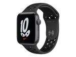 Apple Watch Nike SE (GPS) - 44 mm - space grey aluminium - smart watch with Nike sport band - fluoroelastomer - anthracite/black - band size: S/M/L - 32 GB - Wi-Fi, Bluetooth - 36.2 g