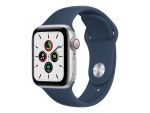 Apple Watch SE (GPS + Cellular) - 40 mm - silver aluminium - smart watch with sport band - fluoroelastomer - abyss blue - band size: Regular - 32 GB - Wi-Fi, Bluetooth - 4G - 30.68 g