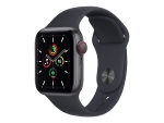 Apple Watch SE (GPS + Cellular) - 40 mm - space grey aluminium - smart watch with sport band - fluoroelastomer - midnight - band size: Regular - 32 GB - Wi-Fi, Bluetooth - 4G - 30.68 g