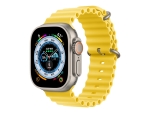 Apple Watch Ultra - 49 mm - titanium - smart watch with Ocean band - fluoroelastomer - yellow - wrist size: 130-200 mm - 32 GB - Wi-Fi, LTE, UWB, Bluetooth - 4G - 61.3 g