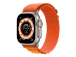 Apple Watch Ultra - 49 mm - titanium - smart watch with Alpine Loop - textile - orange - band size: S - 32 GB - Wi-Fi, LTE, UWB, Bluetooth - 4G - 61.3 g