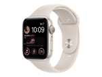 Apple Watch SE (GPS) - 2nd generation - 44 mm - starlight aluminium - smart watch with sport band - fluoroelastomer - starlight - band size: Regular - 32 GB - Wi-Fi, Bluetooth - 32.9 g