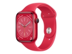 Apple Watch Series 8 (GPS) - (PRODUCT) RED - 45 mm - red aluminium - smart watch with sport band - fluoroelastomer - red - band size: Regular - 32 GB - Wi-Fi, Bluetooth - 38.8 g