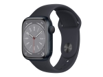 Apple Watch Series 8 (GPS) - 41 mm - midnight aluminium - smart watch with sport band - fluoroelastomer - midnight - band size: Regular - 32 GB - Wi-Fi, Bluetooth - 32 g