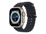 Apple Watch Ultra - 49 mm - titanium - smart watch with Ocean band - fluoroelastomer - midnight - wrist size: 130-200 mm - 32 GB - Wi-Fi, LTE, UWB, Bluetooth - 4G - 61.3 g