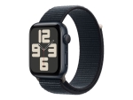 Apple Watch SE (GPS) - 2nd generation - 44 mm - midnight aluminium - smart watch with sport loop - woven nylon - midnight - wrist size: 145-220 mm - 32 GB - Wi-Fi, Bluetooth - 32.9 g