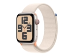 Apple Watch SE (GPS + Cellular) - 2nd generation - 44 mm - starlight aluminium - smart watch with sport loop - woven nylon - starlight - wrist size: 145-220 mm - 32 GB - Wi-Fi, LTE, Bluetooth - 4G - 33 g