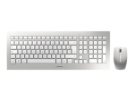 CHERRY DW 8000 - keyboard and mouse set - French - white, silver