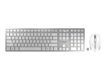 CHERRY DW 9000 SLIM - keyboard and mouse set - US with Euro symbol - white, silver