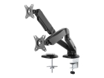 DELTACO ARM-1300 - mounting kit - adjustable arm - for 2 monitors - matte black