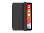 eSTUFF - Screen cover for tablet - polyurethane leather, thermoplastic polyurethane (TPU) - black - 9.7" - for Apple 9.7-inch iPad (5th generation, 6th generation)