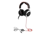 Jabra Evolve 80 MS stereo - Headset - full size - wired - active noise cancelling - 3.5 mm jack - Certified for Skype for Business