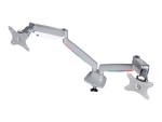 Kensington SmartFit One-Touch Dual Monitor Arm mounting kit - adjustable arm - for 2 monitors - silver grey
