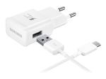 Samsung Travel Adapter EP-TA20 - Power adapter (USB) - on cable: USB-C - white - for Galaxy A3 (2017), A5 (2017), A7 (2017), Note7, S8