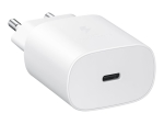 Samsung Fast Charging Wall Charger EP-TA800 - Power adapter - 25 Watt - 3 A - Ultra Fast Charge (24 pin USB-C) - on cable: USB-C - white - for Galaxy A20, A50, A70, A8s, M30, M40, Note10, S20, S20 5G, S20+ 5G, Z Flip, Z Flip 5G