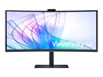Samsung ViewFinity S6 S34C652VAU - S65VC Series - LED monitor - curved - 34" - 3440 x 1440 UWQHD @ 100 Hz - VA - 350 cd/m² - 3000:1 - HDR10 - 5 ms - HDMI, DisplayPort, USB-C - speakers - black