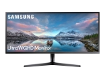 Samsung S34J550WQU - SJ55W Series - LED monitor - 34.1" (34" viewable) - 3440 x 1440 UWQHD @ 60 Hz - VA - 300 cd/m² - 3000:1 - 4 ms - 2xHDMI, DisplayPort - dark grey/blue