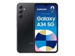 Samsung Galaxy A34 5G - 5G smartphone - dual-SIM - RAM 6 GB / Internal Memory 128 GB - microSD slot - OLED display - 6.6" - 2340 x 1080 pixels (120 Hz) - 3x rear cameras 48 MP, 8 MP, 5 MP - front camera 13 MP - awesome graphite