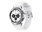 Samsung Galaxy Watch4 Classic - 42 mm - silver - smart watch with ridge sport band - fluoroelastomer - white - display 1.2" - 16 GB - NFC, Wi-Fi, Bluetooth - 4G - 46.5 g