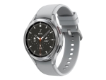 Samsung Galaxy Watch4 Classic - 46 mm - silver - smart watch with ridge sport band - fluoroelastomer - silver - display 1.4" - 16 GB - NFC, Wi-Fi, Bluetooth - 4G - 52 g