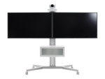 SMS Flatscreen X FH M1455 Video Conference stand - for 2 LCD displays / video conference camera - white, aluminium