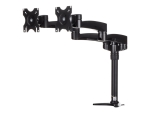 StarTech.com Desk Mount Dual Monitor Arm - Articulating - Supports Monitors 12" to 24" - Adjustable VESA Monitor Arm - Grommet or Desk Mount - Black (ARMDUAL) - mounting kit - for 2 LCD displays (adjustable arm)
