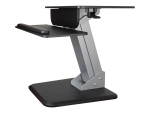 StarTech.com Height Adjustable Standing Desk Converter - Sit Stand Desk with One-finger Adjustment - Ergonomic Desk (ARMSTS) mounting kit - for LCD display / keyboard / mouse / notebook - black, silver