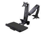 StarTech.com Sit Stand Monitor Arm, Desk Mount Adjustable Sit-Stand Workstation Arm for Single 34" VESA Mount Display, Ergonomic Articulating Standing Desk Converter with Keyboard Tray - Stand Up Office Desk (ARMSTSCP1) - mounting kit - for monitor / keyb