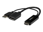 StarTech.com 4K 30Hz HDMI to DisplayPort Video Adapter w/ USB Power - 6 in - HDMI 1.4 (Male) to DP 1.2 (Female) Active Monitor Converter (HD2DP) - adapter cable - DisplayPort / HDMI - 25.5 m
