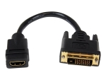 StarTech.com 8in HDMI to DVI-D Video Cable Adapter - HDMI Female to DVI Male - HDMI to DVI Dongle Adapter Cable (HDDVIFM8IN) - adapter - HDMI / DVI - 20.32 cm