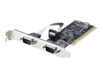 StarTech.com 2 Port PCI RS232 Serial Adapter Card - Serial interface card - PCI to Dual DP9 controller card - Standard and low profile slot bracket - Windows / Linux (PCI2S5502) - serial adapter - PCIe - RS-232 x 2