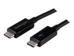StarTech.com 20Gbps Thunderbolt 3 Cable - 3.3ft/1m - Black - 4k 60Hz - Certified TB3 USB-C to USB-C Charger Cord w/ 100W Power Delivery (TBLT3MM1M) - Thunderbolt cable - 24 pin USB-C to 24 pin USB-C - 1 m