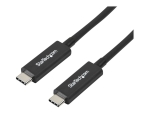 StarTech.com Active 40Gbps Thunderbolt 3 Cable - 3.3ft/1m - Black - 5k 60Hz/4k 60Hz - Certified TB3 Charger Cord w/ 100W Power Delivery (TBLT3MM1MA) - Thunderbolt cable - 24 pin USB-C to 24 pin USB-C - 1 m