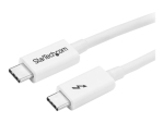 StarTech.com 20Gbps Thunderbolt 3 Cable - 3.3ft/1m - White - 4k 60Hz - Certified TB3 USB-C to USB-C Charger Cord w/ 100W Power Delivery (TBLT3MM1MW) - Thunderbolt cable - 24 pin USB-C to 24 pin USB-C - 1 m