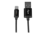 StarTech.com 15cm (6in) Short Black Apple® 8-pin Lightning Connector to USB Cable for iPhone / iPod / iPad - Charge and Sync Cable (USBLT15CMB) - Lightning cable - Lightning / USB - 15 cm